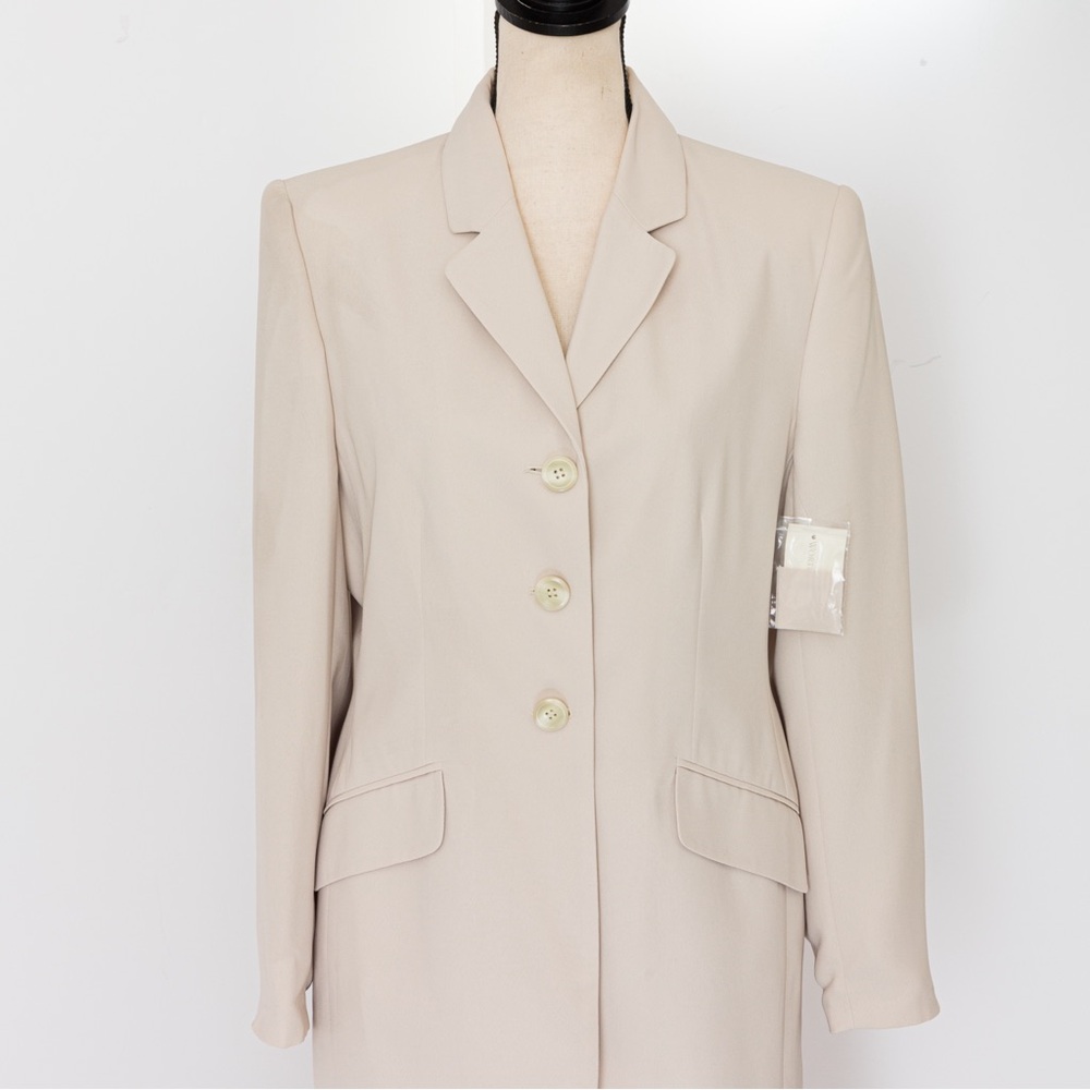 Vintage 90s pantsuit minimalist monochromatic khaki Worthington 10 - Picture 4 of 16